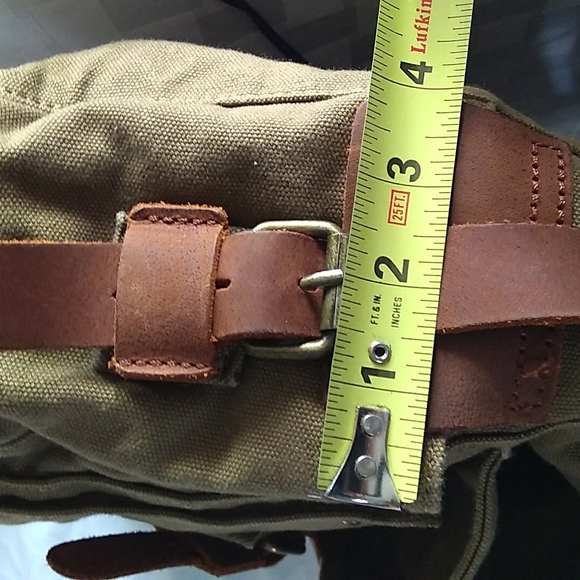 NEW S.C.Cotton Super Spacious Army Green Tan Canvas Leather Trim Messenger Bag - Picture 11 of 16